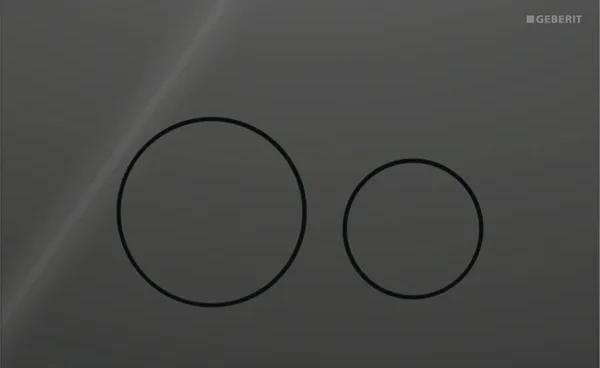 Przycisk uruchamiający Geberit Sigma40, przedni, szkło czarne, okrągły