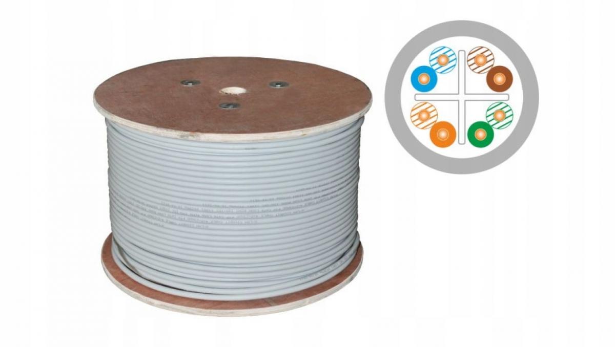 Kabel U/UTP kat.6 LSOH 4x2x23AWG B2ca 500m 25 lat gwarancji, badanie jakośc