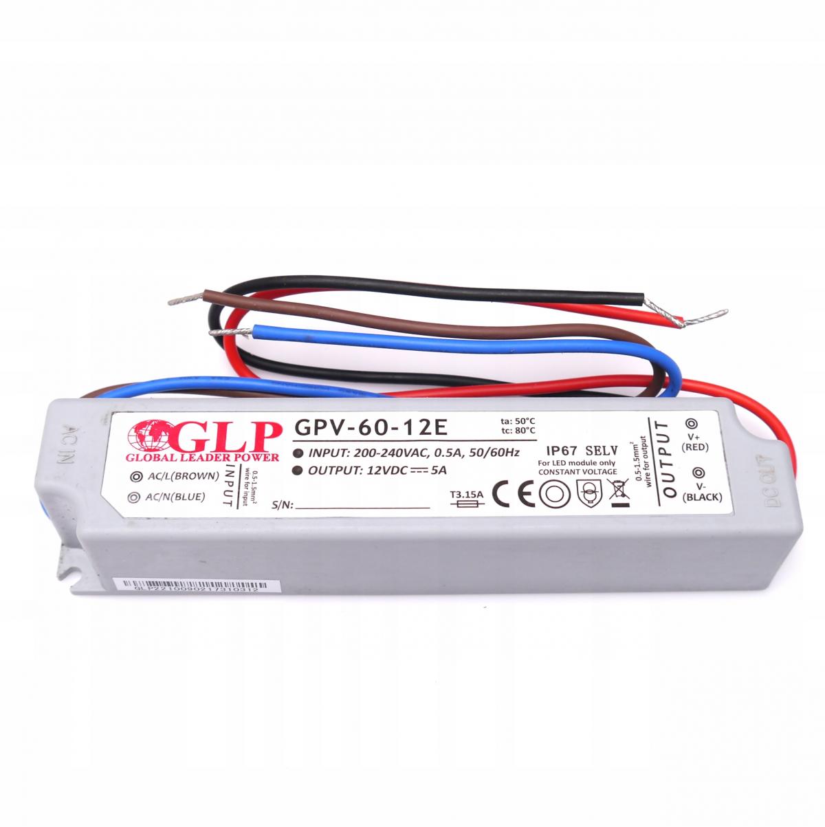 MPL POWER GLP zasilacz LED 12V 5A 60W