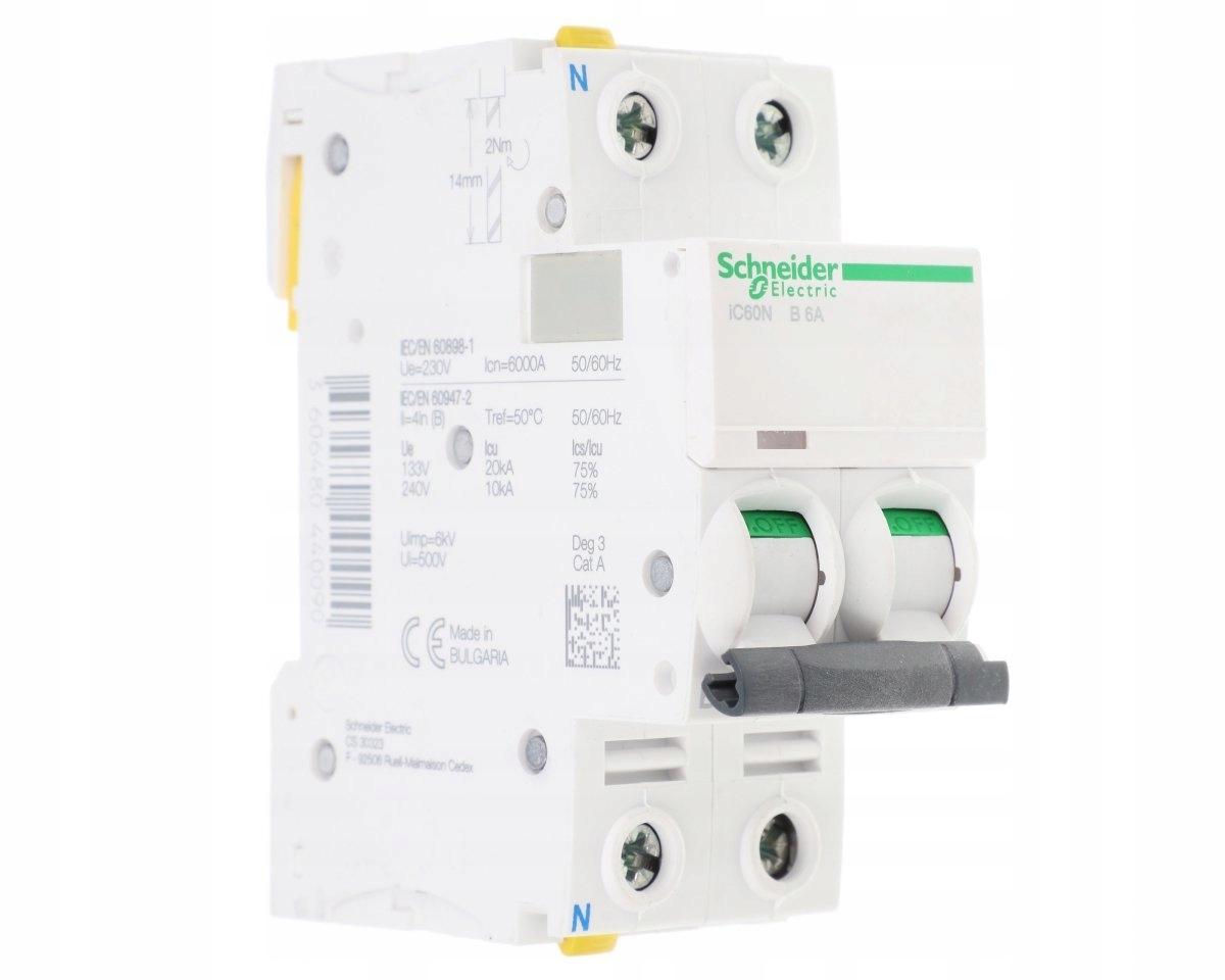 SCHNEIDER ELECTRIC Wyłącznik nadprądowy iC60N-B5-1N B 6A 1N-biegunowy
