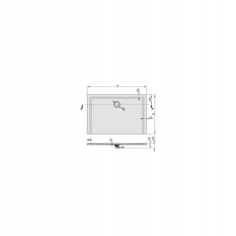 Brodzik min prostokąt 80x90x3 cm SANPLAST Space Mineral B-M/SPACE