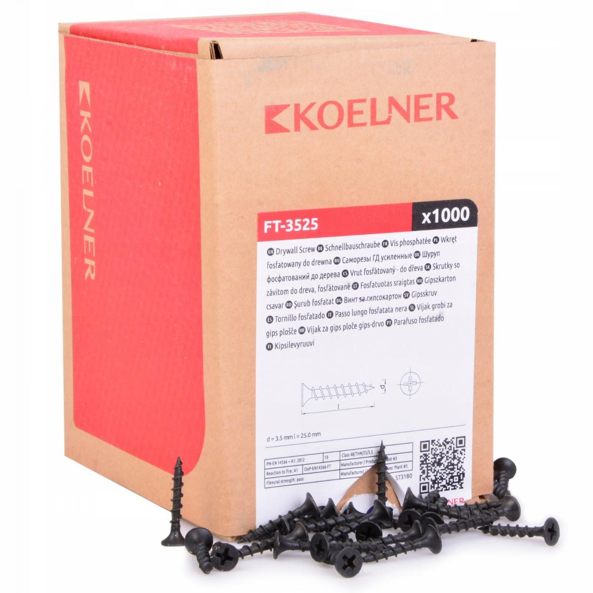KOELNER Wkręt do płyt G-K drewno 3,5x25 mm