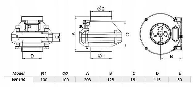 AWENTA Wentylator promieniowy WP100 - kostka