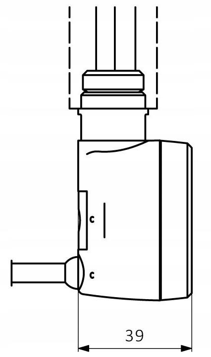 Grzałka grzejnikowa Onnline MOA 600W biała RAL 9016, kabel spiralny z wtycz
