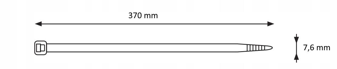 ONNLINE Opaska kablowa GT-370 HD (380x7,6mm), opk=100szt.