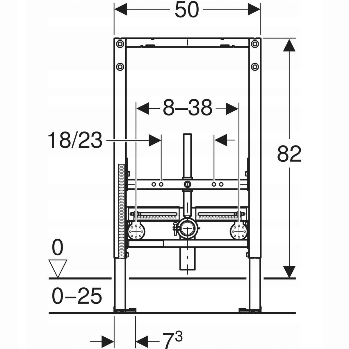 Stelaż do bidetu uniwersalny GEBERIT Duofix 500 x 48 x 820 mm