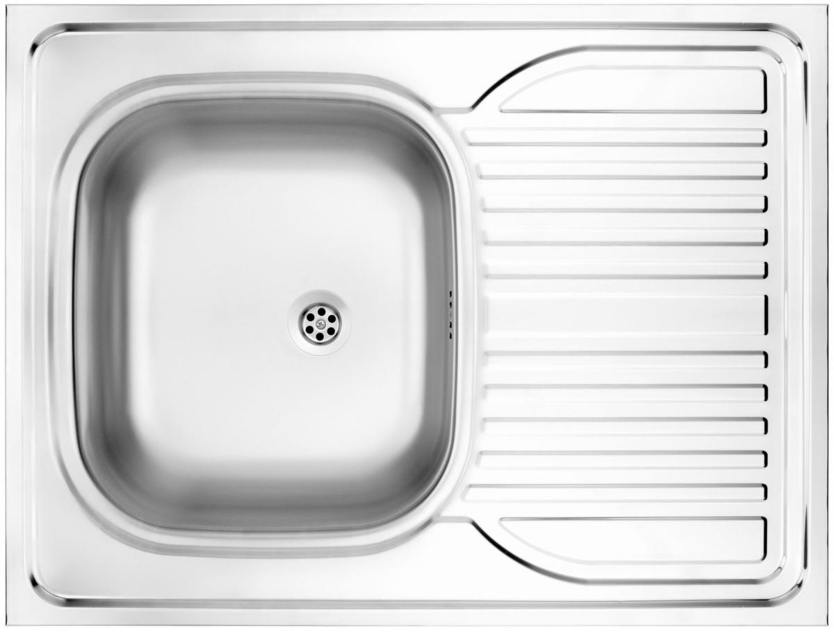 Zlewozmywak Tango dekor 1-komorowy z ociekaczem 800x600x150, 2 + osprzęt