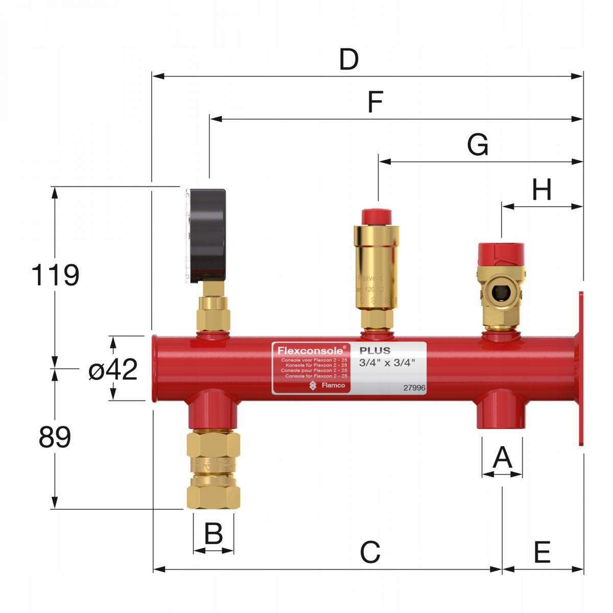 FLAMCO MEIBES KONSOLA NACZYNIA WZB.3/4 KPL.SZYBKOZŁ. 48h