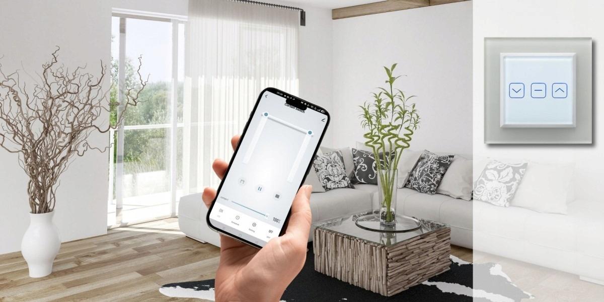 Łącznik dotykowy jednobiegunowy z podświetleniem + wi-fi, białe szkło SONAT