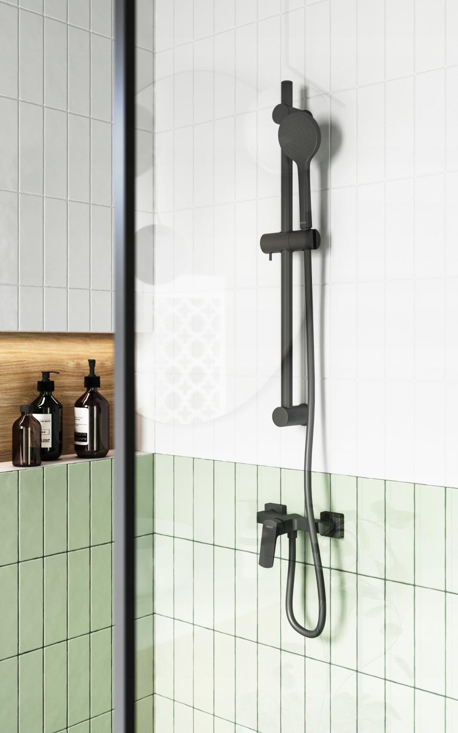 FERRO Zestaw natryskowy przesuwny PHILA 1-funkcyjny, czarny