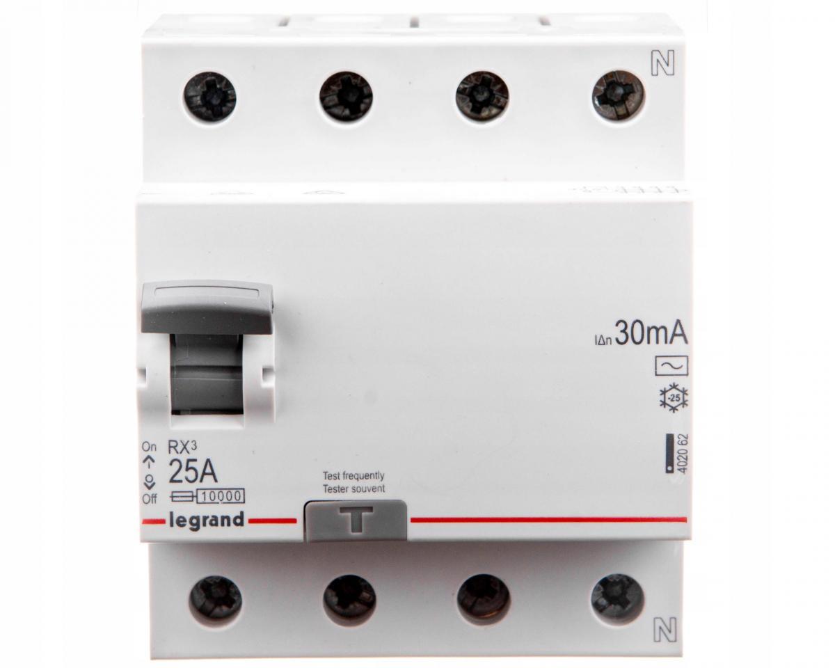 LEGRAND Wyłącznik różnicowoprądowy RX3 4P 25A 30MA TYP AC