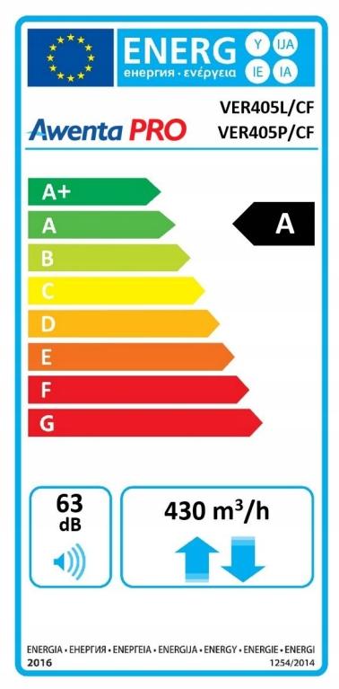 AWENTA Rekuperator Centrala wentylacyjna AUROS 405 lewa
