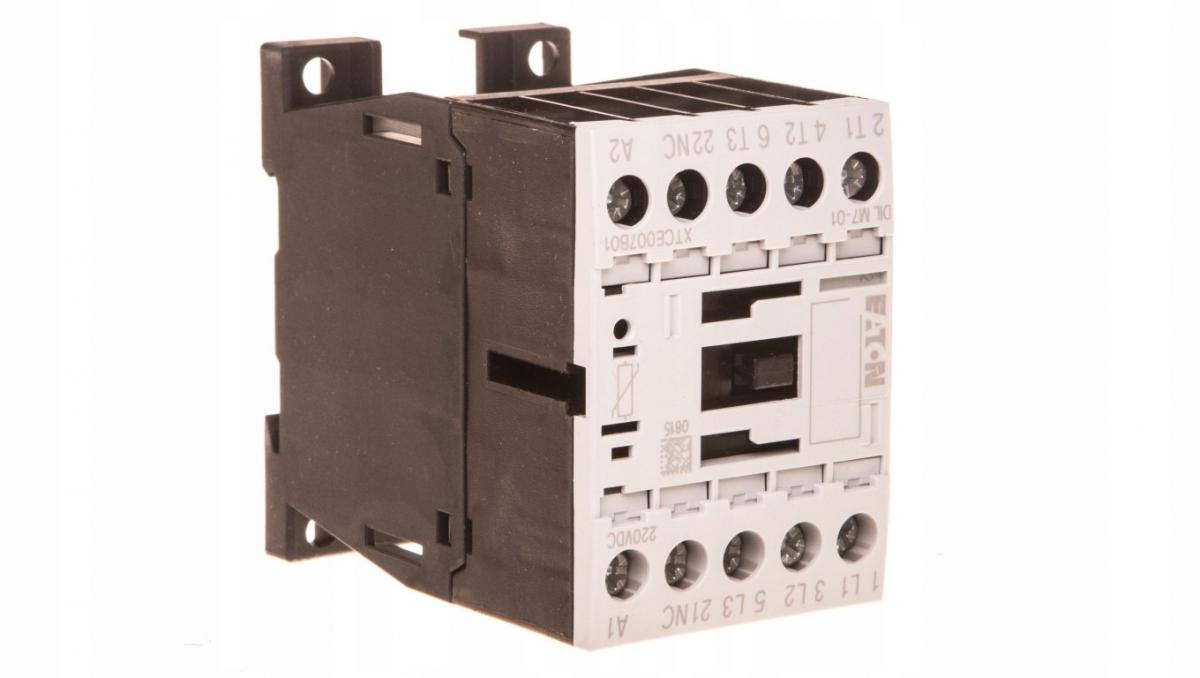 EATON Stycznik mocy, I=7A [AC-3] 0Z 1R DILM7-01(220VDC)