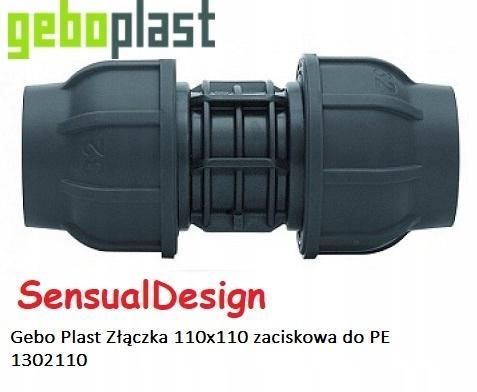 GEBO Złączka zaciskowa PP 110x110 PN10, do rur PE, kolor czarny