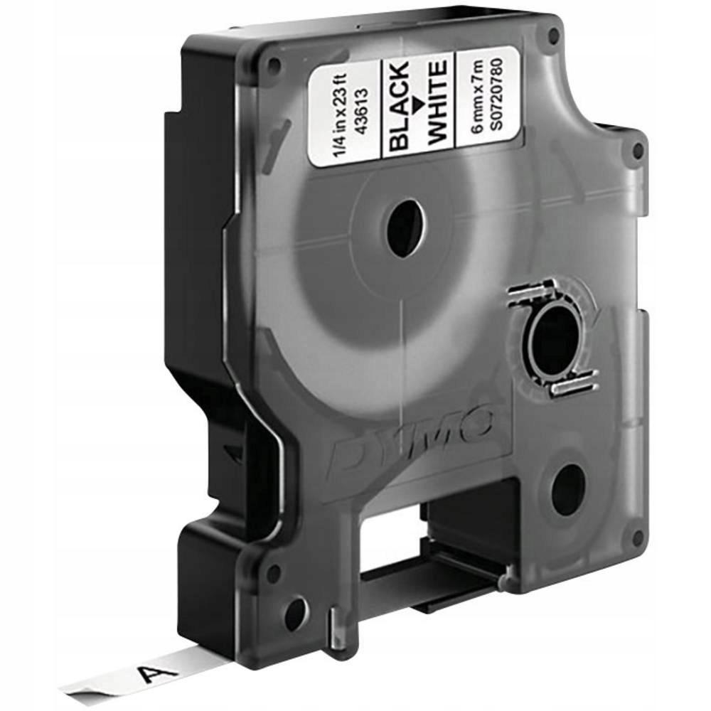 Taśma D1 6mmx7m, czarno-biała