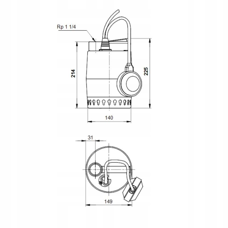 Pompa zatapialna GRUNDFOS do wody brudnej UNILIFT KP.250.A1 500W 48h