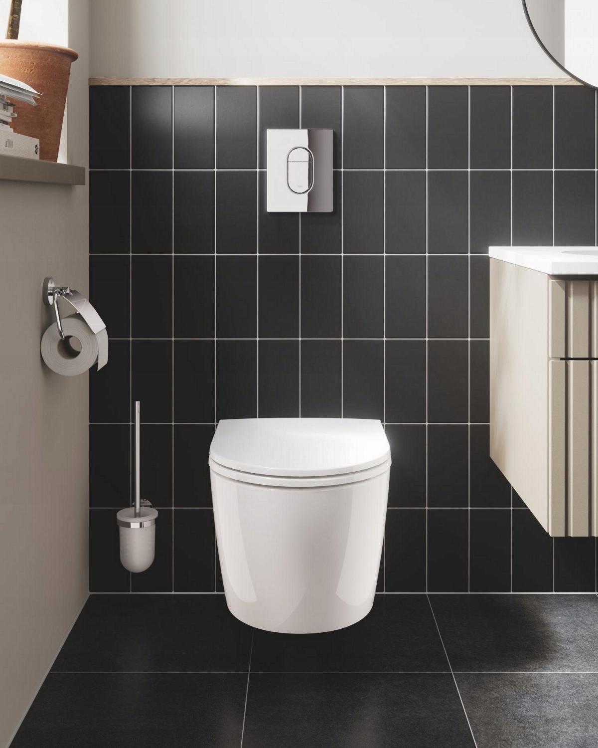 GROHE Miska WC wisząca Bau Ceramika, z deską wolnoopadającą, odpływ poziomy