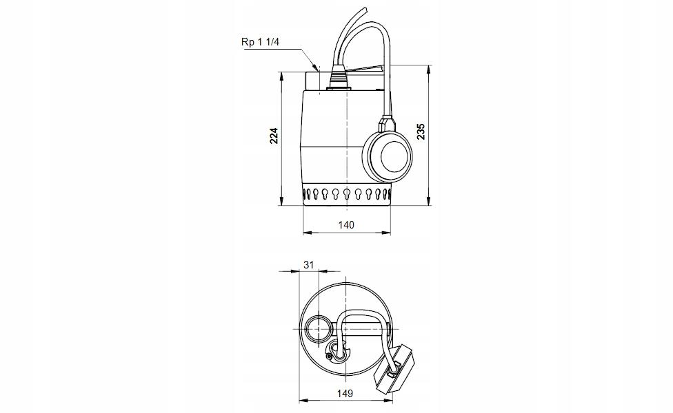 Pompa zatapialna pionowa, jednostopniowa GRUNDFOS Unilift KP 350-A1