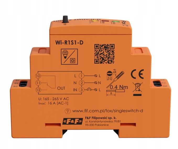 F&F Przekaźnik 1-kanałowy FOX SINGLE SWITCH-D Wi-Fi WI-R1S1-D