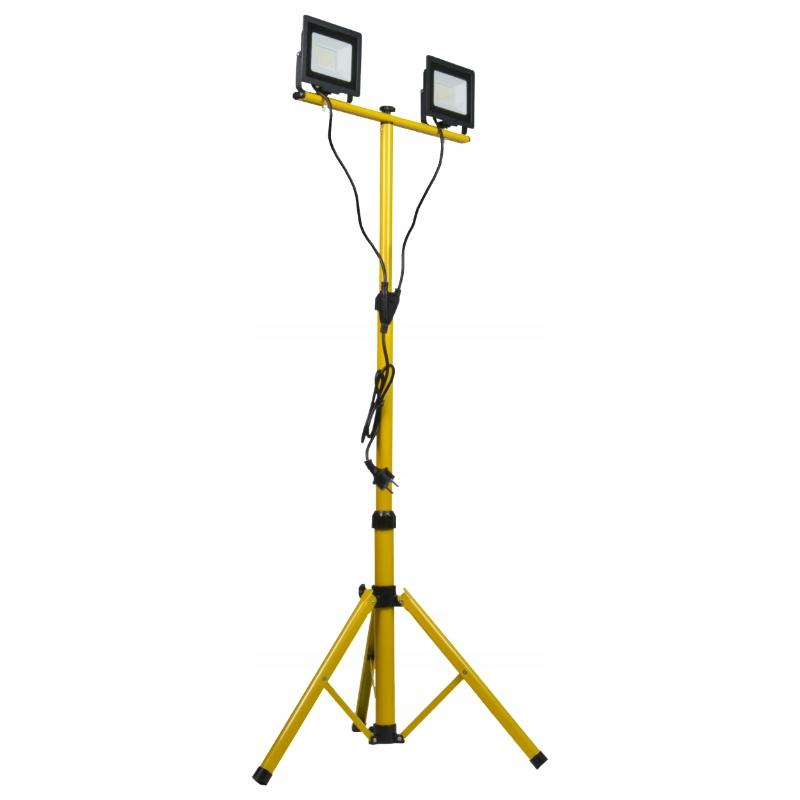 Naświetlacz LED na statywie, 2x50W, 7000lm, barwa 4000K, stopień ochrony IP
