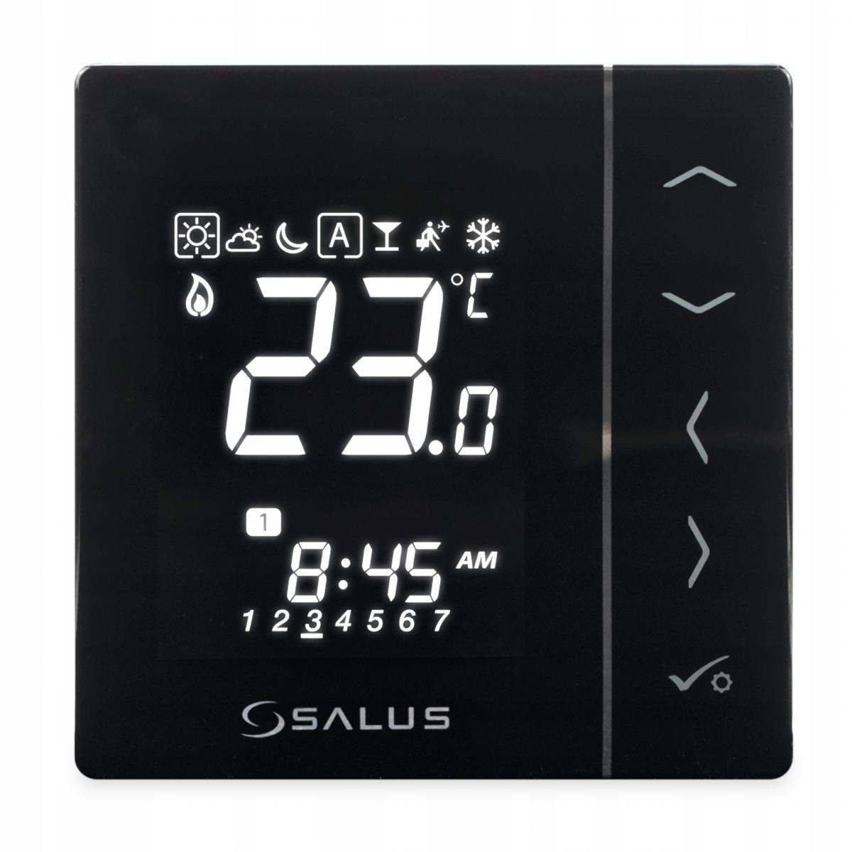 SALUS Regulator temperatury dobowy czarny podtynkowy 230V VS35B