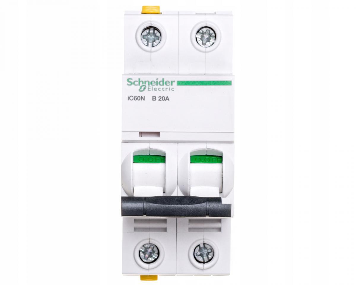 SCHNEIDER ELECTRIC Wyłącznik nadprądowy iC60N-B20-2 B 20A 2-biegunowy