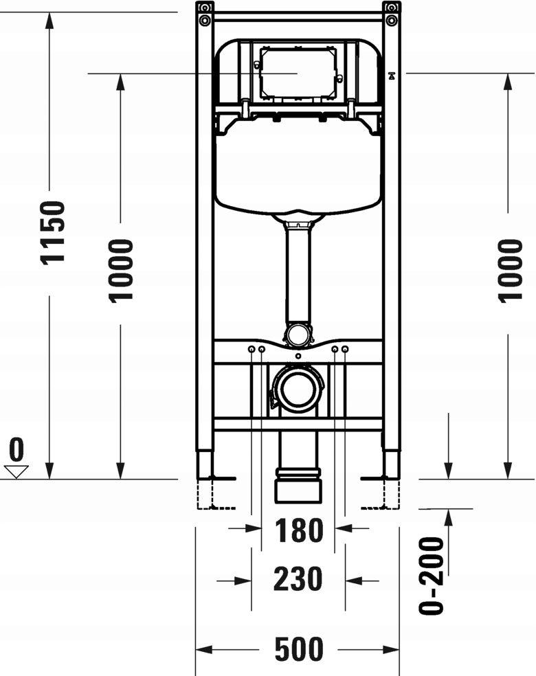 Stelaż podtynkowy do misek WC DURAVIT DuraSystem Basic 1150 x 500 x 126 mm