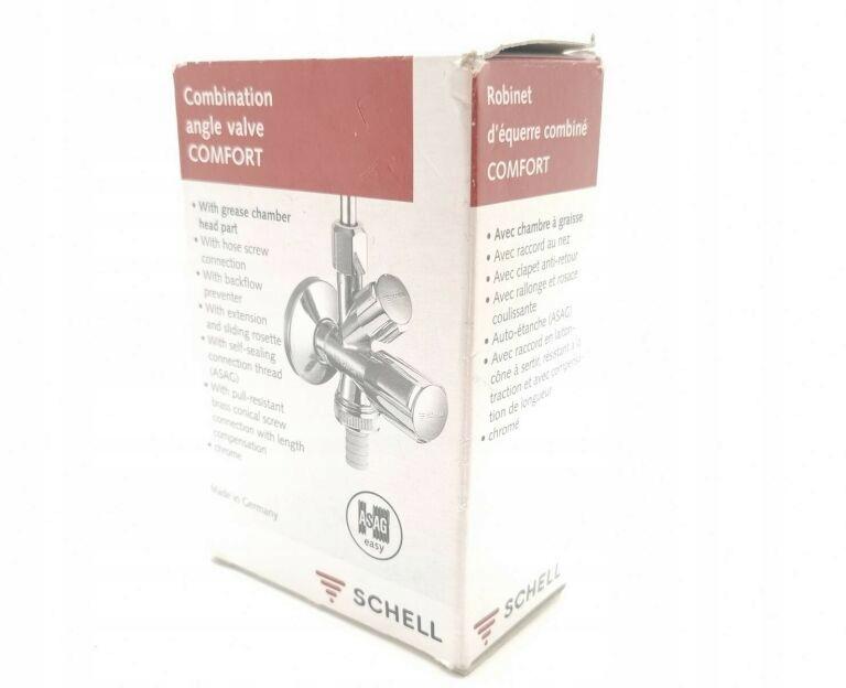 SCHELL Zawór kombinowany kątowy Comfort 1/2 chrom z BSZ,ASAG