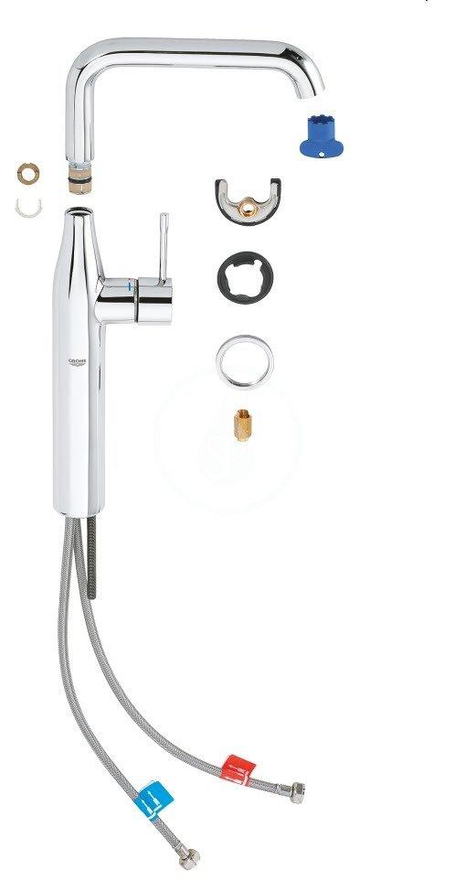 Bateria umywalkowa stojąca GROHE Essence 1-uchwyt. 1-otw. mosiężna chrom