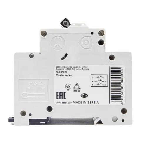 EATON Wyłącznik nadprądowy 6kA PL6-C16/3