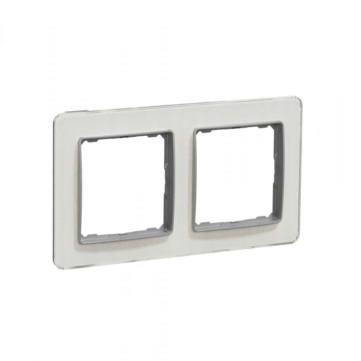 SCHNEIDER ELECTRIC Ramka 2-krotna, imitacja szkło bialy SEDNA ELEMENTS