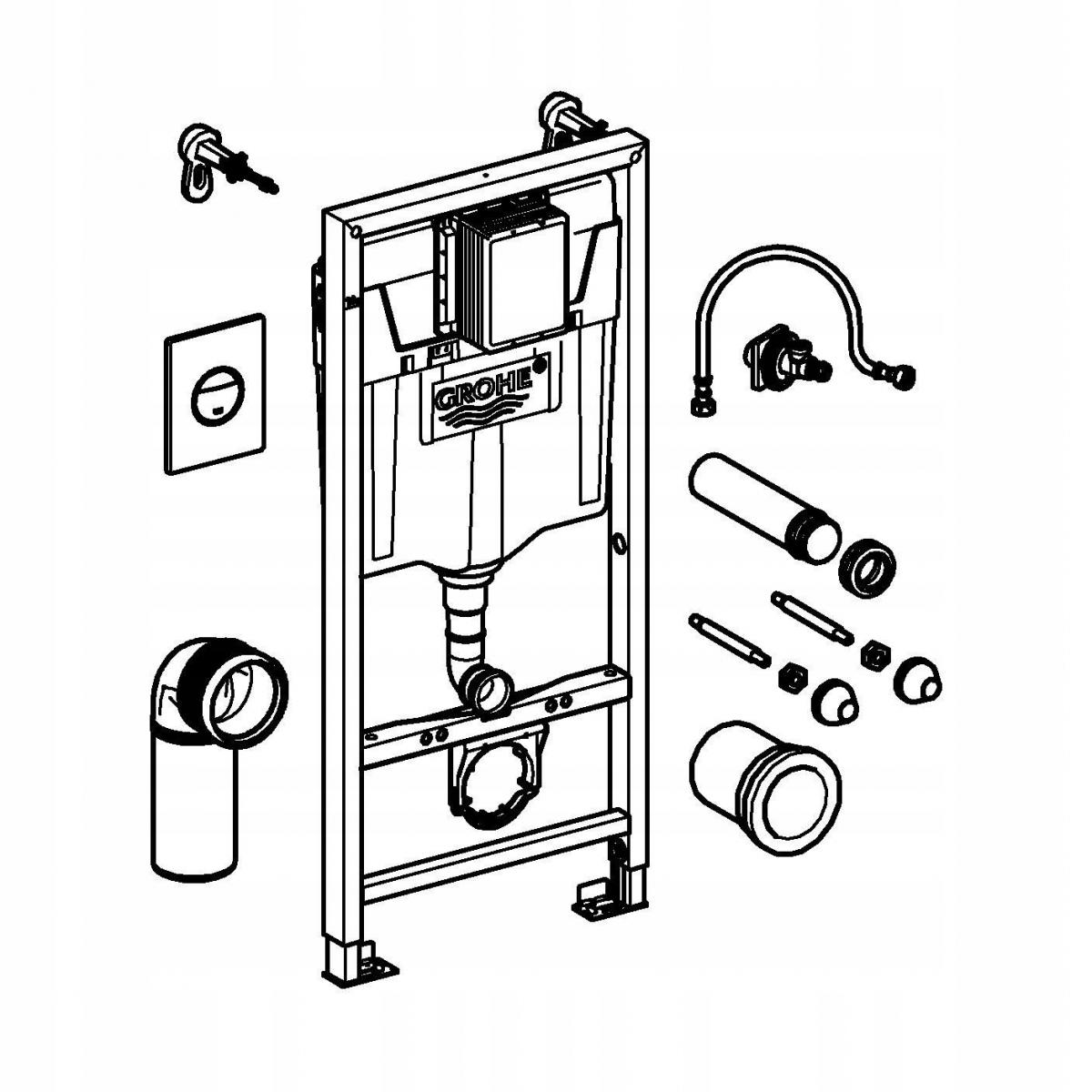 Zestaw podtynkowy WC Grohe RAPID SL 3 W 1 SET Stelaż przycisk kątowniki kpl