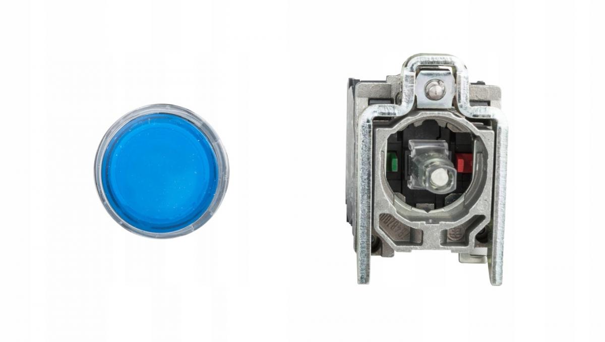 SCHNEIDER ELECTRIC Przycisk kryty podświetany LED, NO+NZ, 24V, niebieski