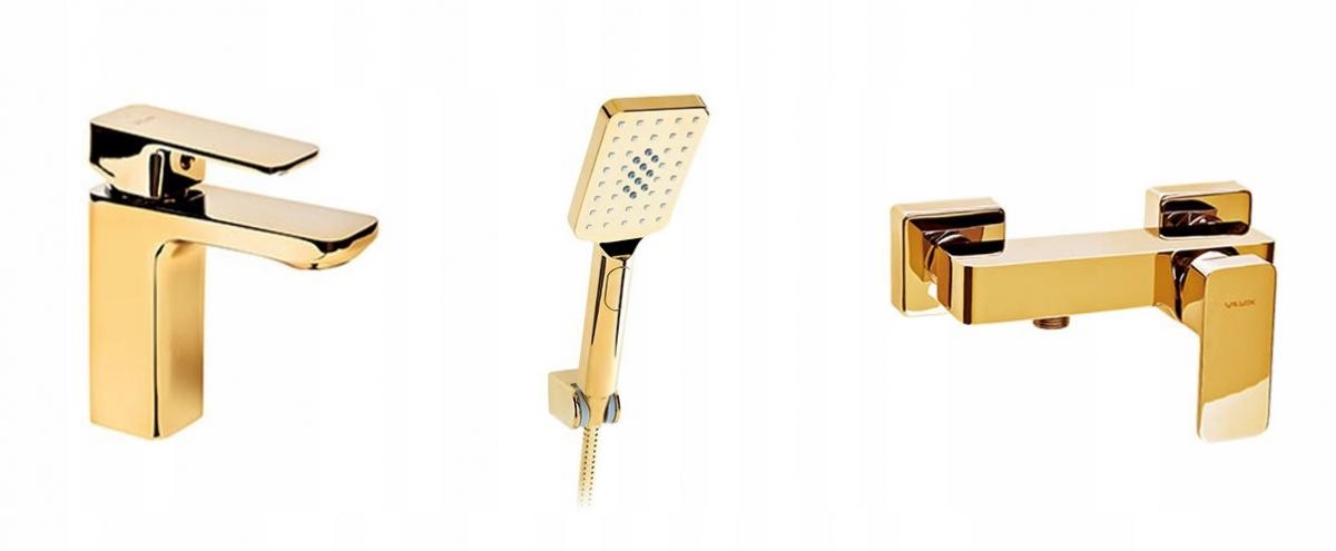 Bateria umywalkowa Valvex Loft Gold stojąca ze spustem click-clack