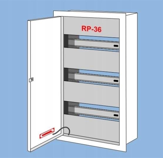 Rozdzielnica podtynkowa RP-36-P, miejsce na 36 zabezpieczeń typu s. IP 30