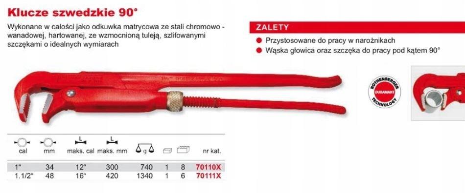 ROTHENBERGER Klucz szwedzki 45° 1 1/2 ROTHENBERG SUPER S