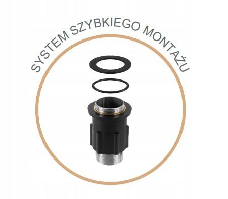 INVENA BATERIA ZLEWOZMYW KSANTI INOX Z RUCHOMĄ 2F WYLEWKĄ INOX/CZARNA