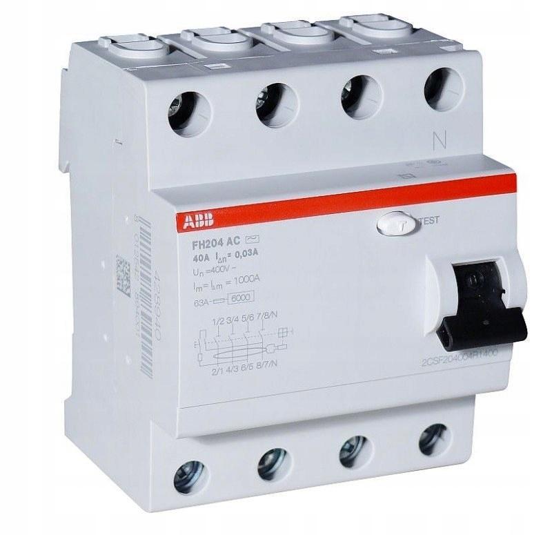 ABB FH204 AC-40/0,03 Wyłącznik różnicowo-prądowy 4-polowy