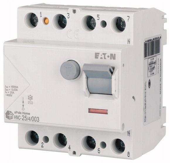 EATON Wyłącznik różnicowoprądowy 6kA typ AC HNC-25/4/003