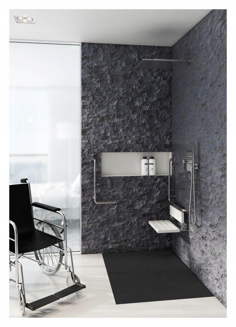 SCHEDPOL Brodzik kompozyt Etrusco Stabilsound Black Stone 90x90 syfonem