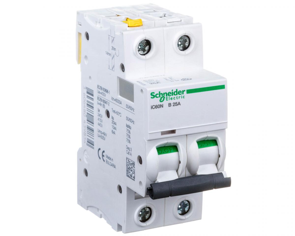 SCHNEIDER ELECTRIC Wyłącznik nadprądowy iC60N-B25-2 B 25A 2-biegunowy