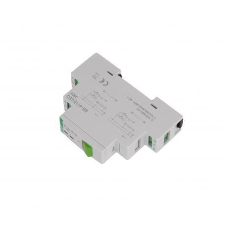 Przekaźnik bistabilny BIS-411B-LED z przyciskiem do sterowania ręcznego, na
