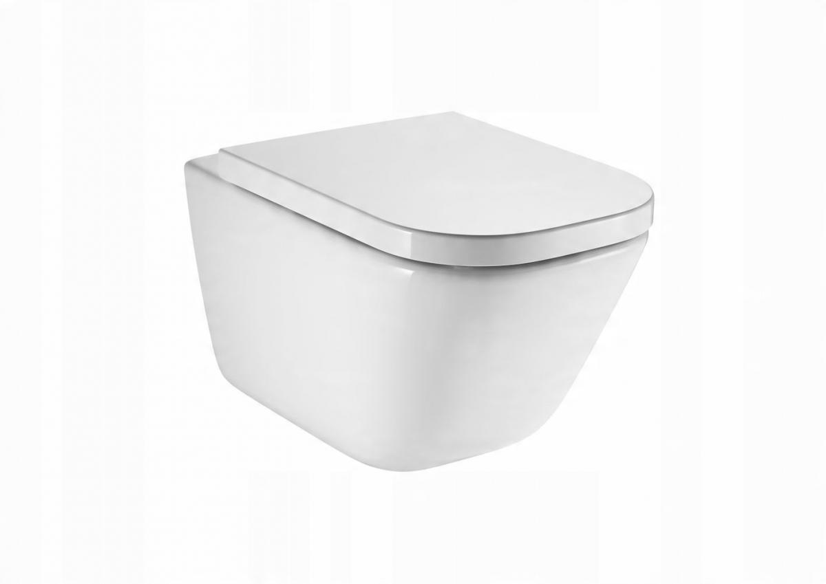 Miska wisząca GAP Rimless + Deska wolnoopadająca Slim Biały ROCA[16]