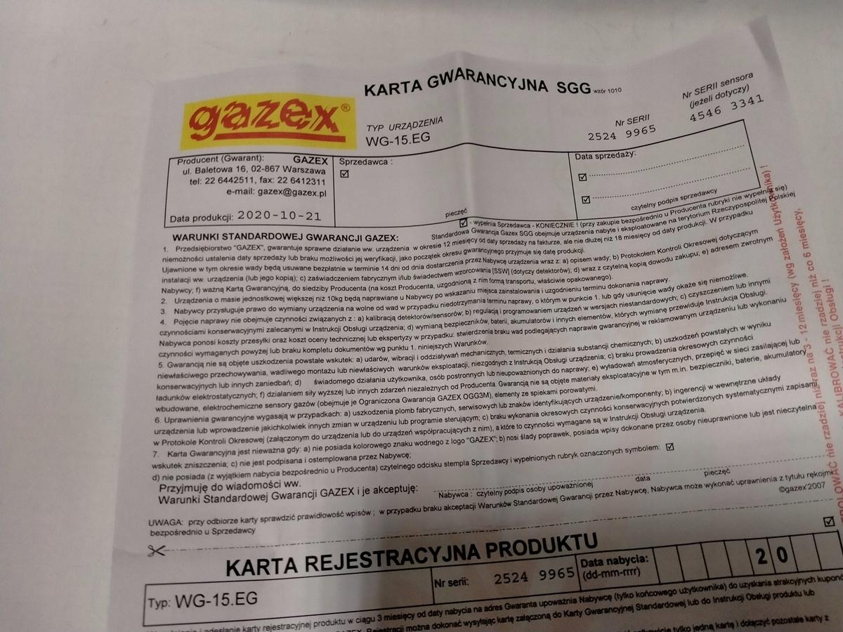 Detektor propanu-butanu LPG, 10/20/30% DGW propanu-butanu, sensor p-p, zasi