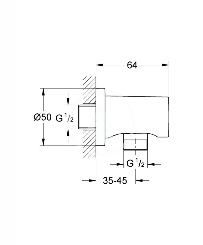 GROHE Kolano przyłączeniowe ścienne GROHE Rainshower DN 15 warm sunset