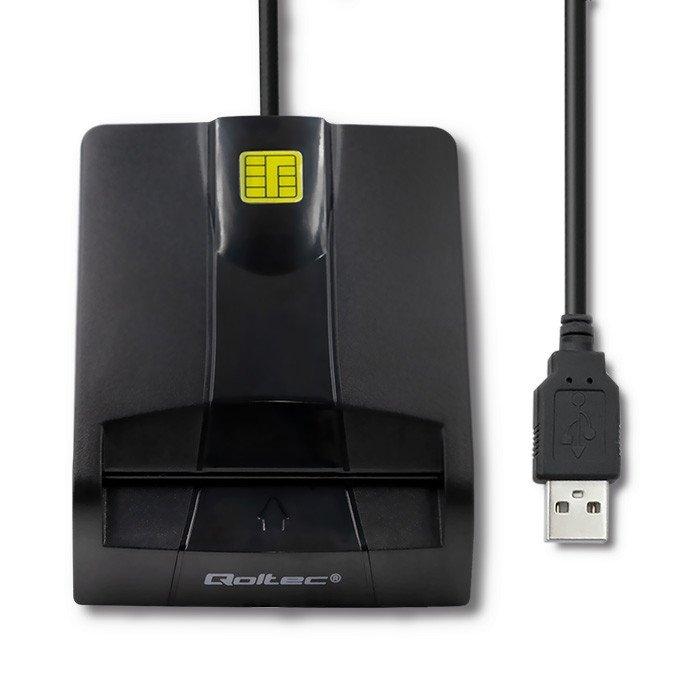 QOLTEC Inteligentny czytnik chipowych kart ID SCR-0634, USB typ C, 50634