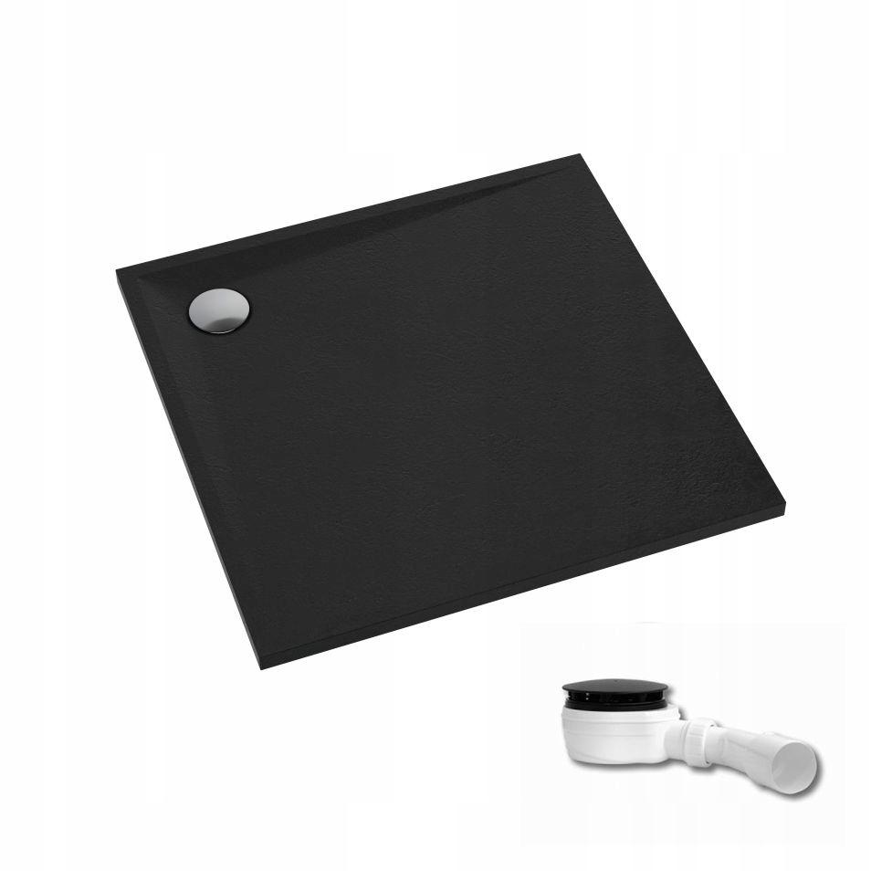 SCHEDPOL Brodzik kompozyt Etrusco Stabilsound Black Stone 90x90 syfonem