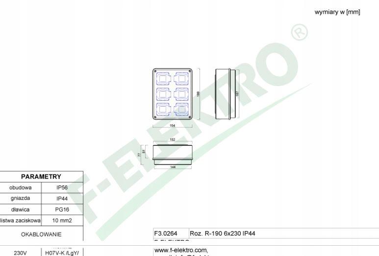 ONNLINE Rozdzielnica R-190 6x250V ONNLINE POWER