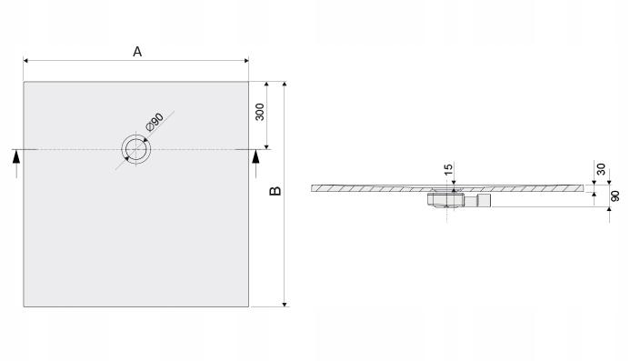 Brodzik min kwadratowy 100x100x3 cm SANPLAST Open Mineral B-M/OPEN