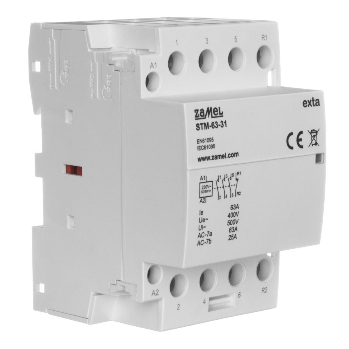 ZAMEL Stycznik modułowy instalacyjny 63A, 3xNO + 1xNC, 230V AC STM-63-31